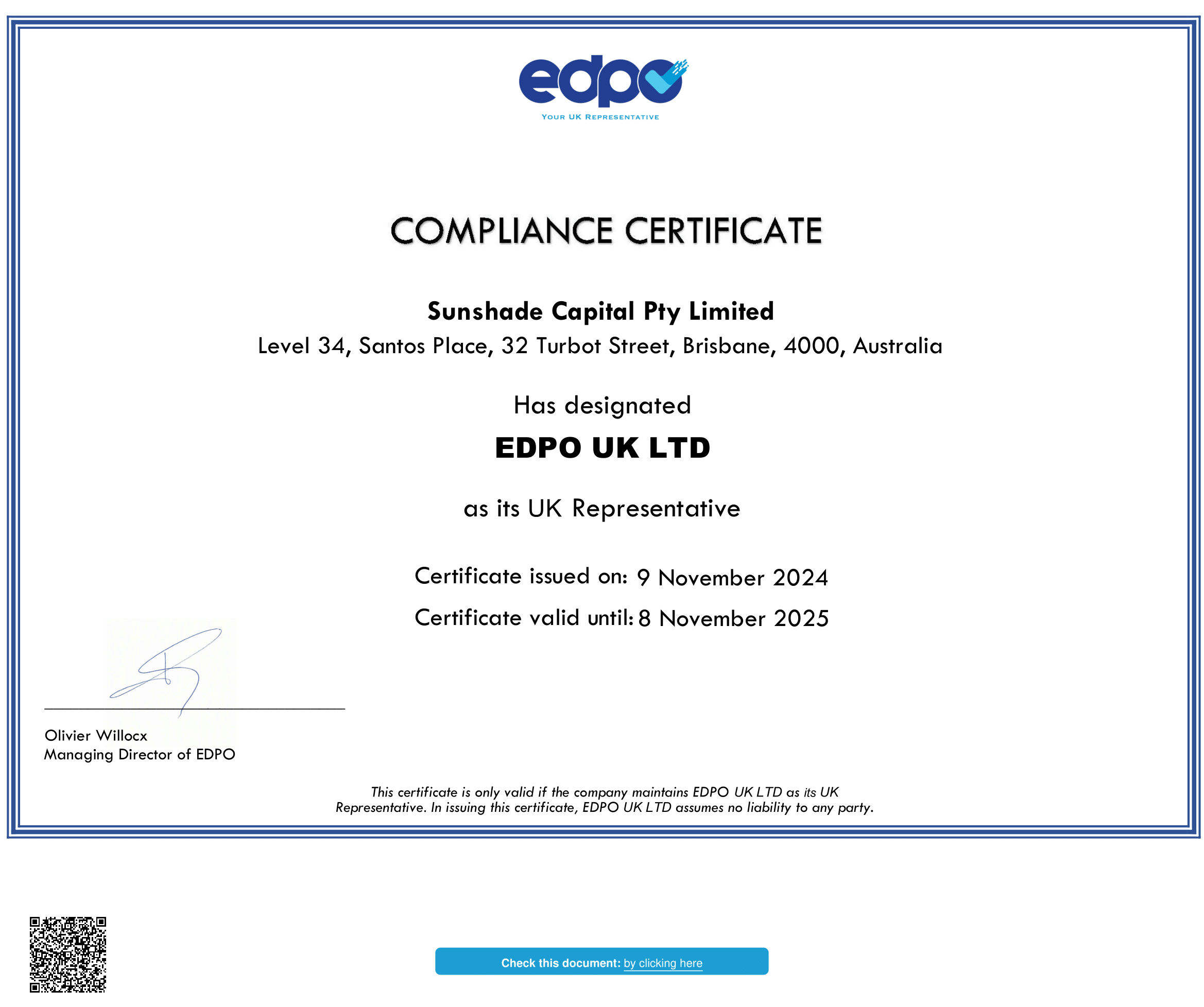 sunshade_capital_pty_limited_compliance_uk_representative_compliance_certificate